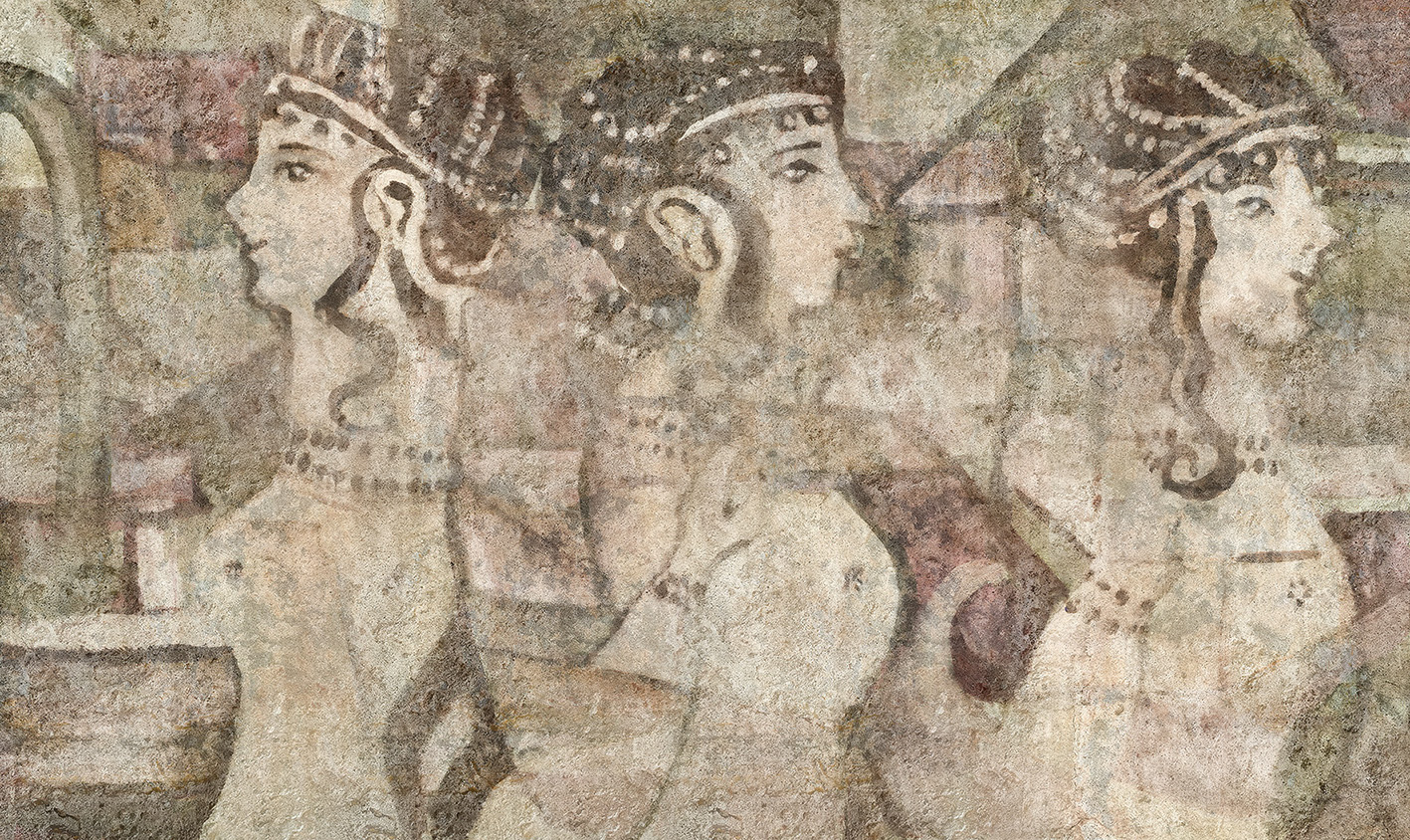 Tapeta artystyczna Lascaux — Panny w Pompejach, wizualizacja wnętrza | Wallfam