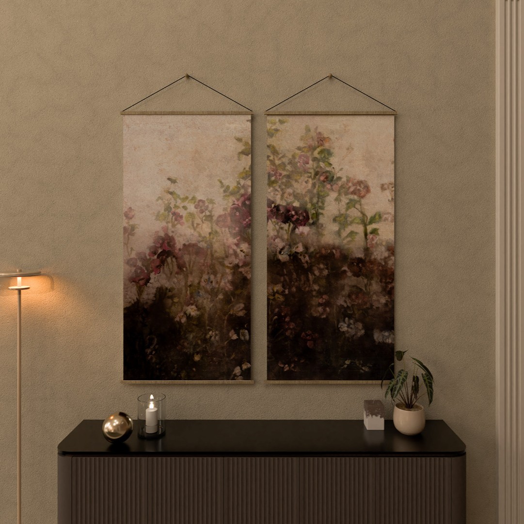 Ręcznie malowany obraz botaniczny — Paleta piór, wersja 1 | Wallfam