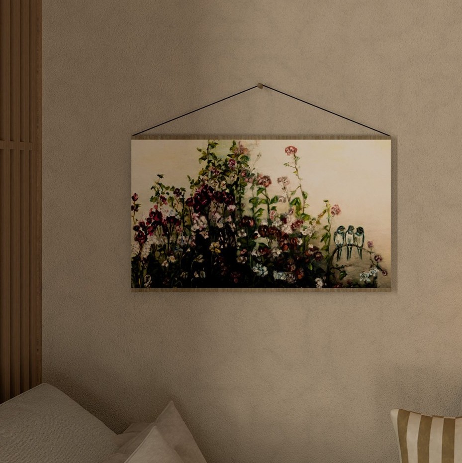 Ręcznie malowany obraz botaniczny — Paleta piór, wersja 3 | Wallfam