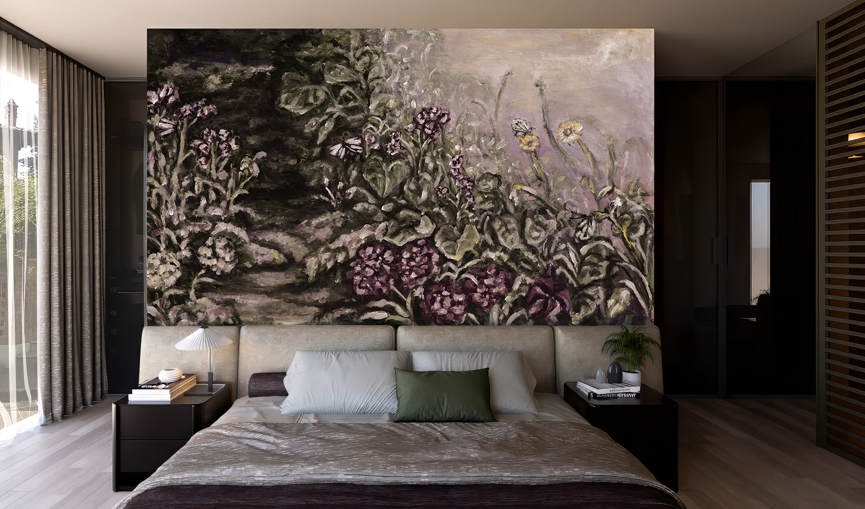 Tapeta artystyczna Arles — Tajemnica motyli, wizualizacja wnętrza | Wallfam