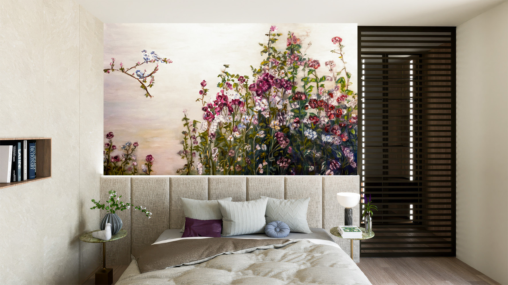 Tapeta artystyczna Arles — Marzenia ptaków, wizualizacja wnętrza | Wallfam