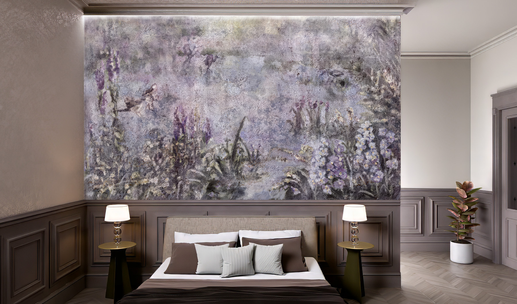 Tapeta artystyczna Lascaux — Wieczorne trele, wizualizacja wnętrza | Wallfam