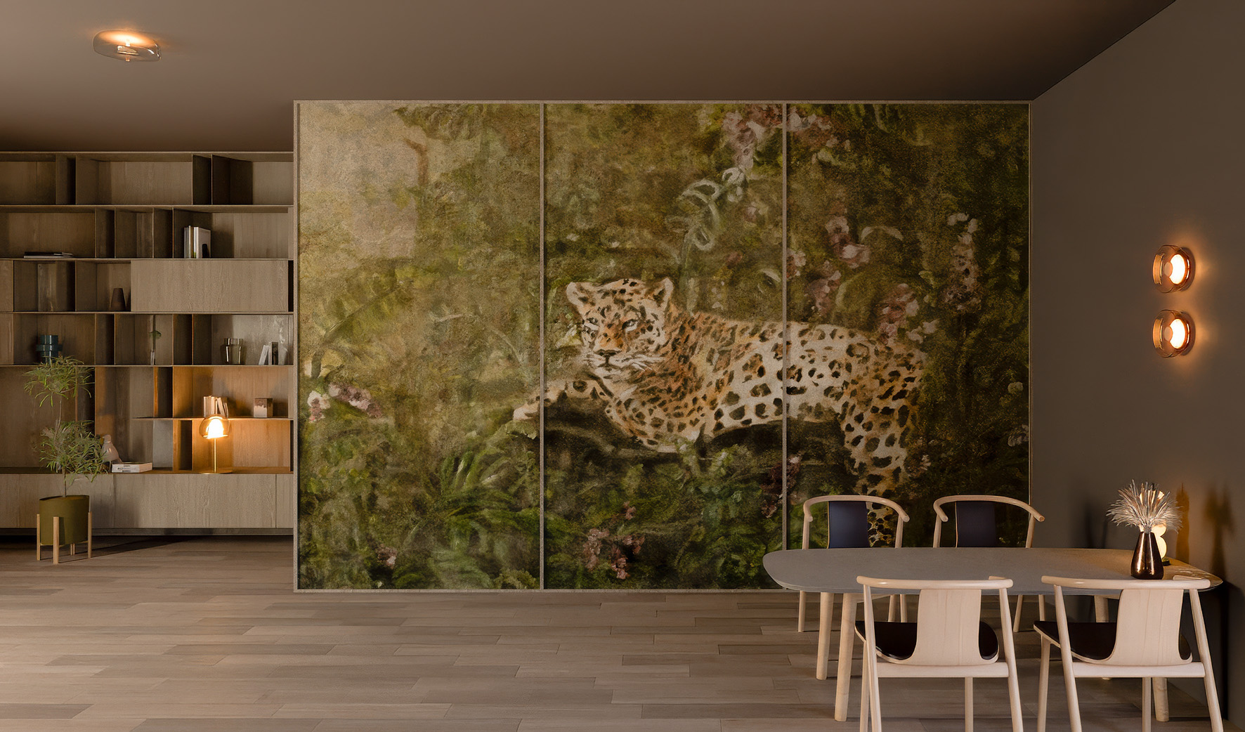 Tapeta artystyczna Lascaux — Spokój dżungli, wizualizacja wnętrza | Wallfam